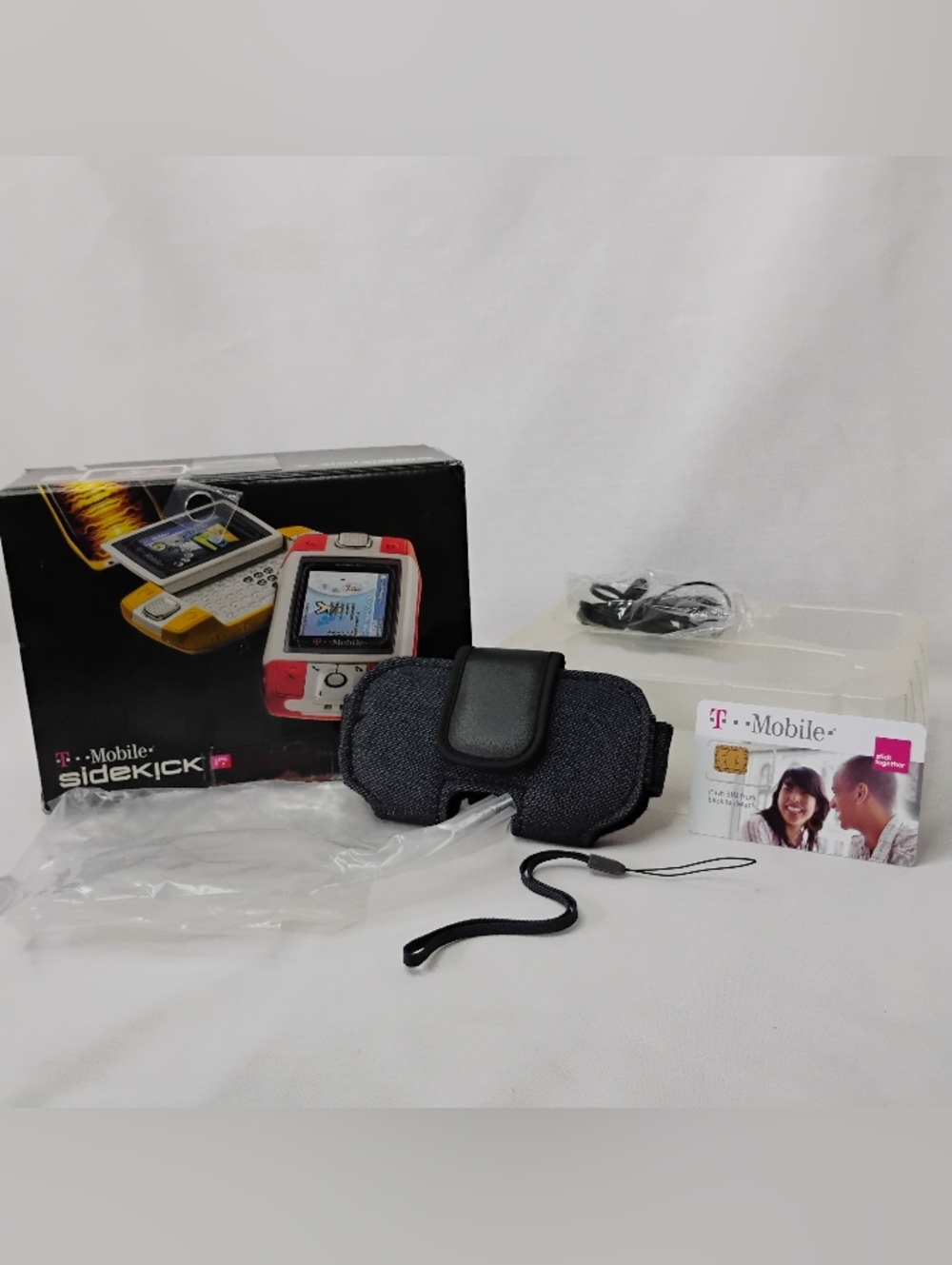 (NO PHONE) T-Mobile Sidekick iD PV150 Box Headphones Sim Card & Protective Case - Picture 2 of 16